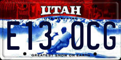 UT license plate E130CG