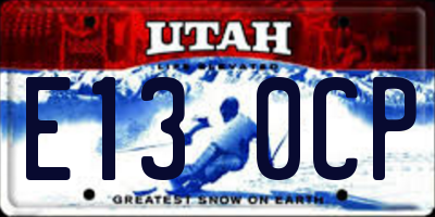 UT license plate E130CP