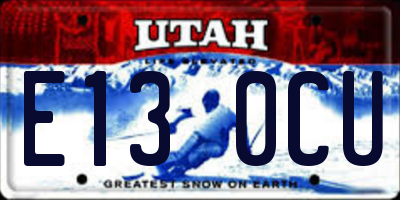 UT license plate E130CU