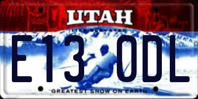 UT license plate E130DL