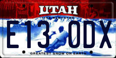 UT license plate E130DX