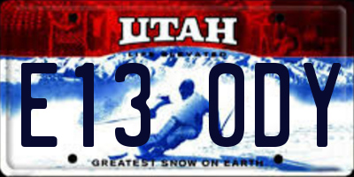 UT license plate E130DY