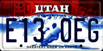 UT license plate E130EG
