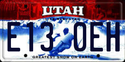UT license plate E130EH