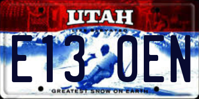 UT license plate E130EN