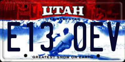 UT license plate E130EV