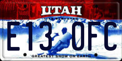 UT license plate E130FC