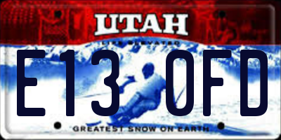 UT license plate E130FD