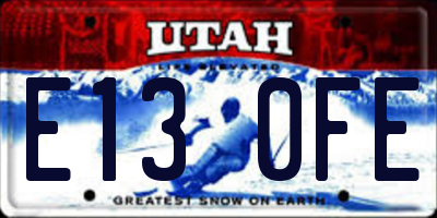 UT license plate E130FE