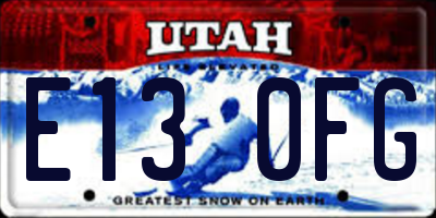 UT license plate E130FG