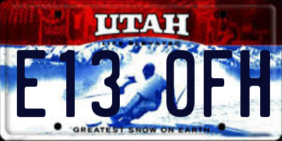 UT license plate E130FH