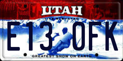 UT license plate E130FK