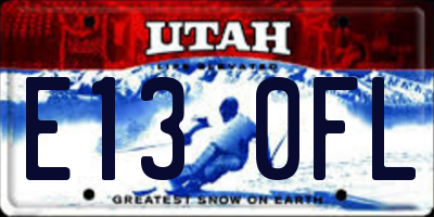 UT license plate E130FL