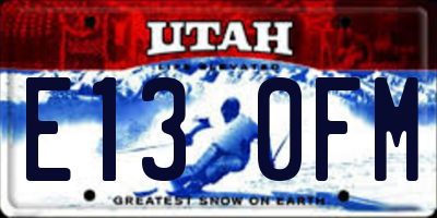 UT license plate E130FM