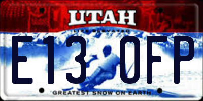UT license plate E130FP