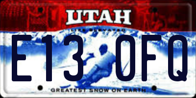 UT license plate E130FQ