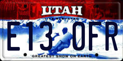 UT license plate E130FR