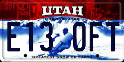 UT license plate E130FT