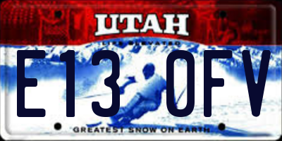 UT license plate E130FV