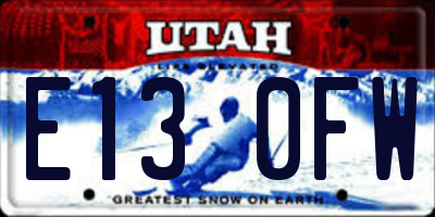 UT license plate E130FW