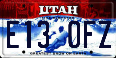 UT license plate E130FZ