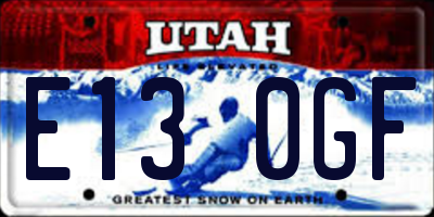 UT license plate E130GF