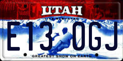 UT license plate E130GJ