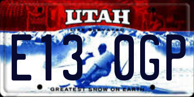 UT license plate E130GP