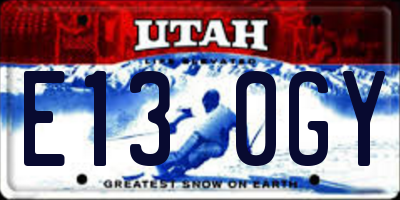 UT license plate E130GY