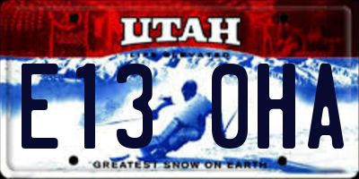 UT license plate E130HA