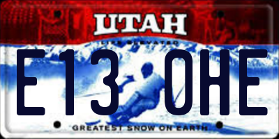 UT license plate E130HE