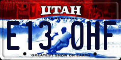 UT license plate E130HF