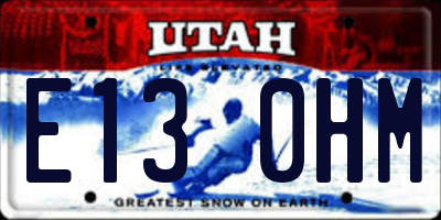 UT license plate E130HM