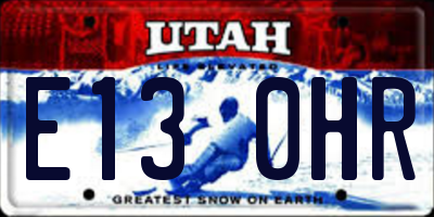 UT license plate E130HR
