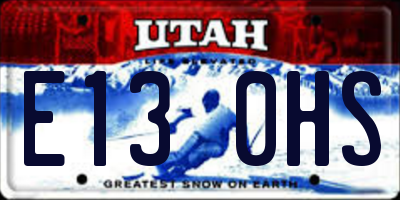 UT license plate E130HS