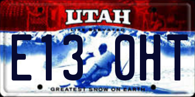 UT license plate E130HT