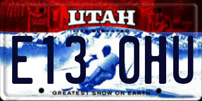 UT license plate E130HU