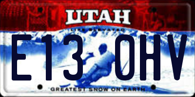 UT license plate E130HV