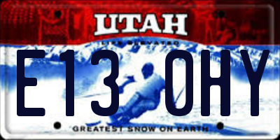 UT license plate E130HY