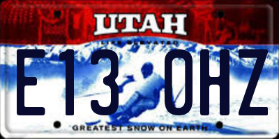 UT license plate E130HZ