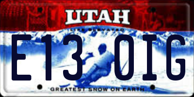 UT license plate E130IG