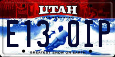 UT license plate E130IP