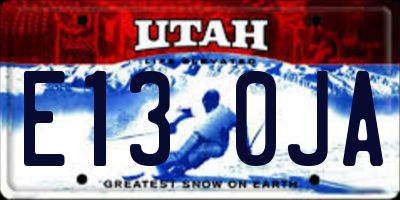 UT license plate E130JA