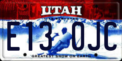 UT license plate E130JC