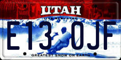 UT license plate E130JF