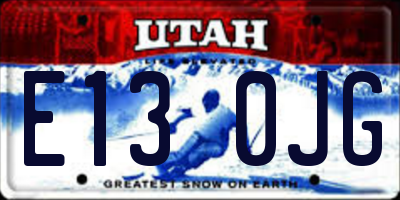 UT license plate E130JG