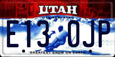 UT license plate E130JP