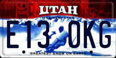 UT license plate E130KG