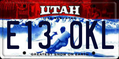 UT license plate E130KL