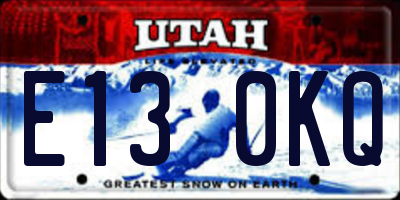 UT license plate E130KQ